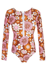Floral-Print-Zip-Front-Long-Sleeve-One-Piece-Surf-Swimsuit